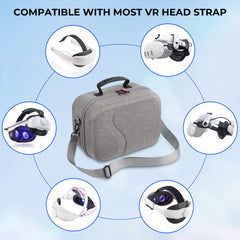 STARTRC GAMES Large Carrying Case for Meta Quest 3 Hard Travel Bag Compatible with Kiwi Design/BOBOVR Battery Head Strap and Other Accessories