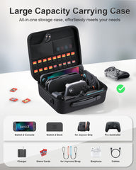 Switch 2 Carrying Case for Nintendo Switch 2 (2025), Large All in One Hard Travel Case with Game Card Slots, Portable Protective Carry Bag for Switch 2, Pro Controller and Other Accessories