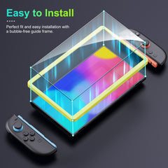 2-piece screen protector for Nintendo Switch2 (2025) Transparent high-definition screen protector with alignment frame scratch-resistant screen protector, suitable for Nintendo Switch2, 0.3mm thickness/no bubbles/ultra-clear /9H hardness