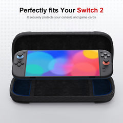 Hard Carrying Case for Nintendo Switch 2 2025, Travel Hard Shell Case with 12 Game Card Slots, Protective Bag for Switch 2 Console & Games Accessories Black