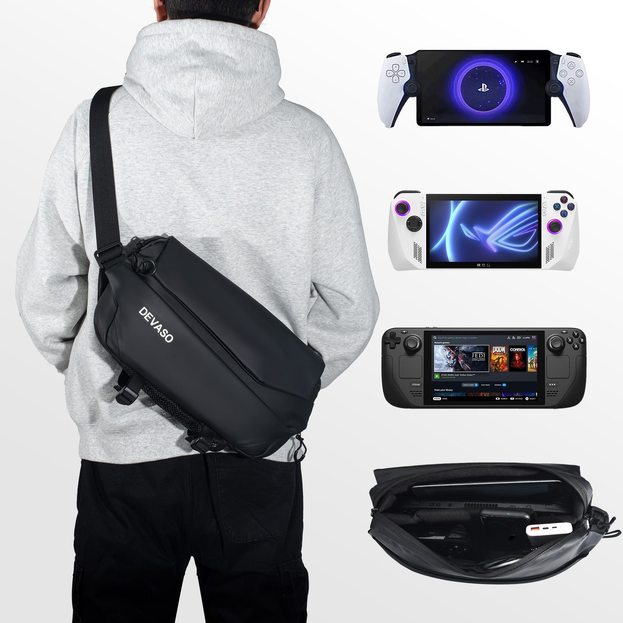 STARTRC GAMES Protective Portable Waterproof Travel Bag with Multi-Pockets for PS Portal Remote Player