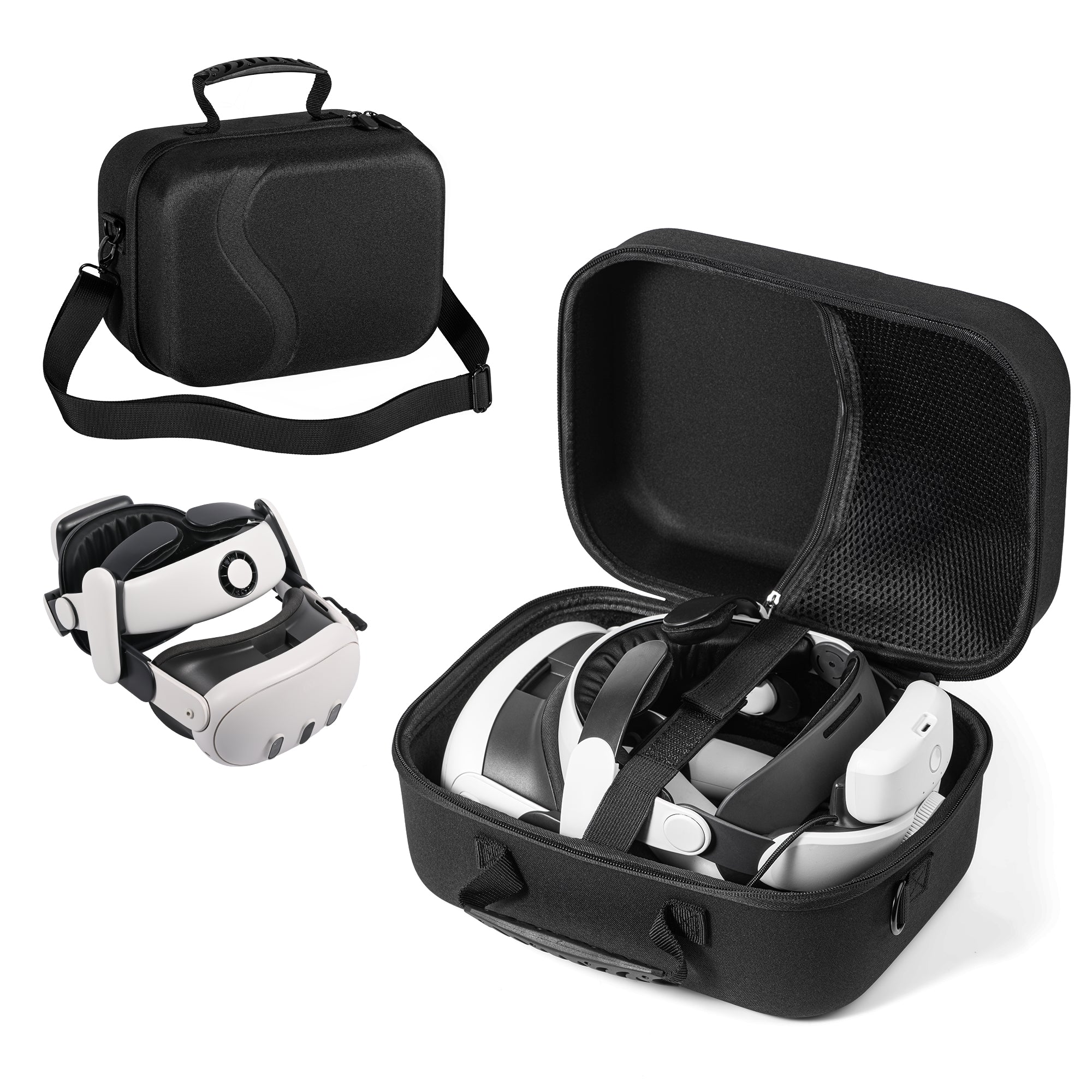STARTRC GAMES Large Carrying Case for Meta Quest 3 Hard Travel Bag Compatible with Kiwi Design/BOBOVR Battery Head Strap and Other Accessories