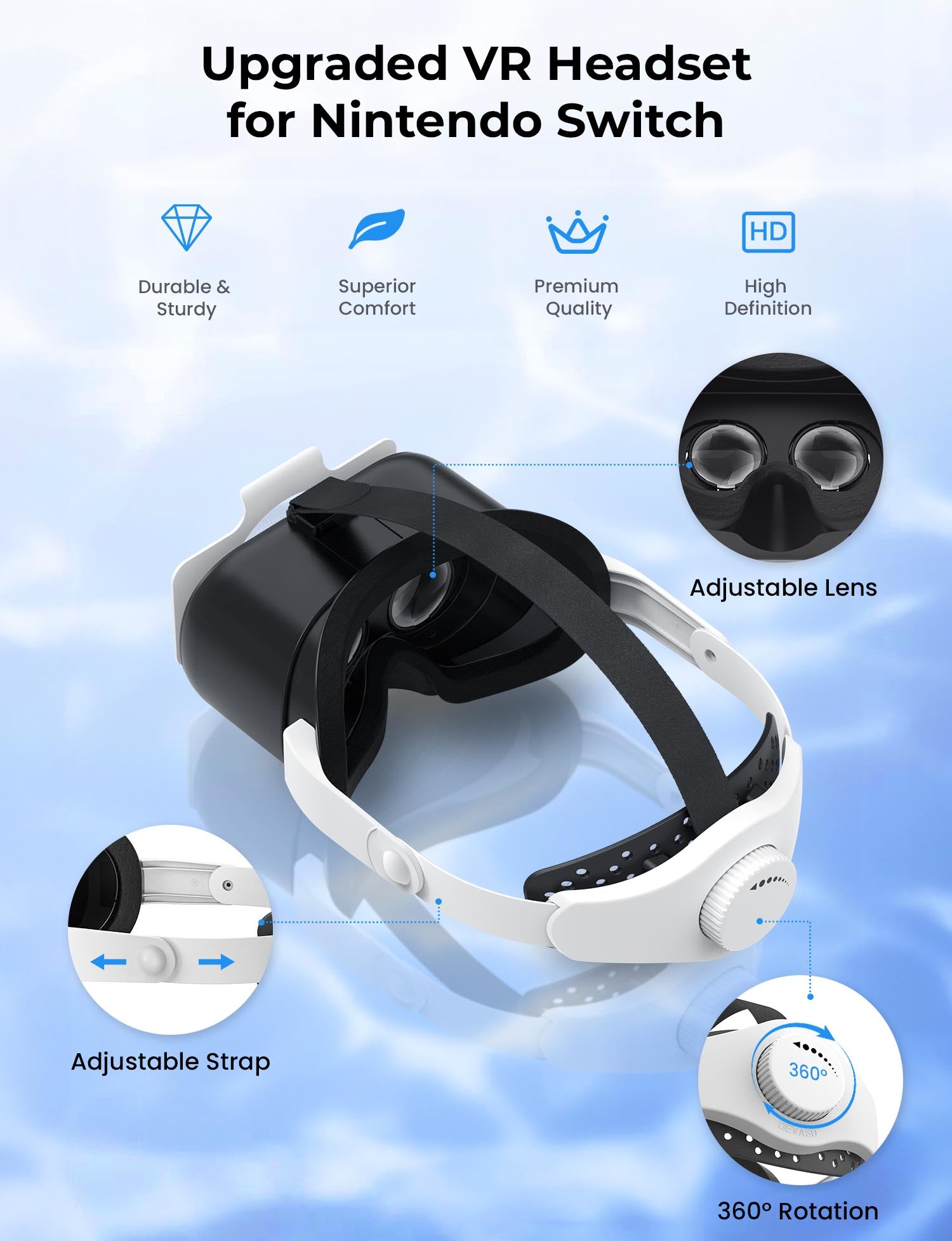 vr goggles for nintendo switch STARTRC GAMES Upgraded Edition Switch VR Glasses with Adjustable HD Le – startrc games