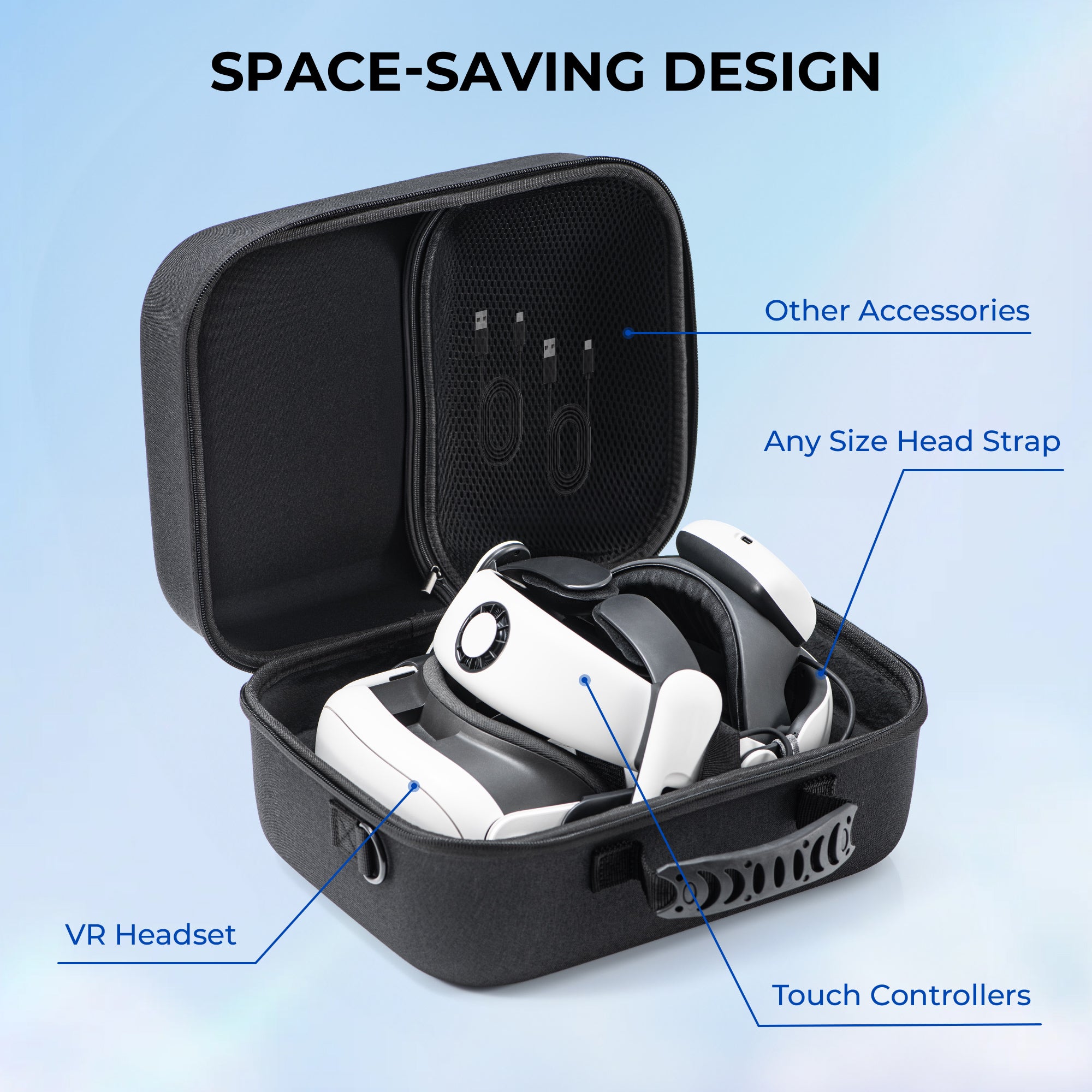 STARTRC GAMES Large Carrying Case for Meta Quest 3 Hard Travel Bag Compatible with Kiwi Design/BOBOVR Battery Head Strap and Other Accessories