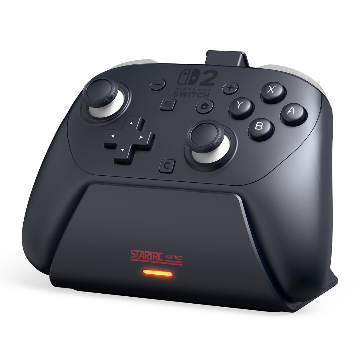 STARTRC GAMES Charging Dock for Nintendo Switch 2 Pro Controller | LED Indicator and Pin-Contact Precision, Portable Fashion Charging Station (Only for Official Switch 2 Pro Controller)