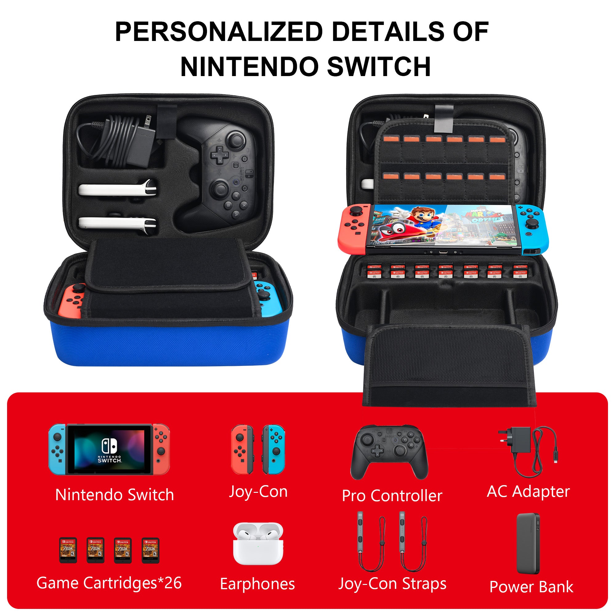 STARTRC GAMES Mario Carrying Case for Nintendo Switch/Switch OLED