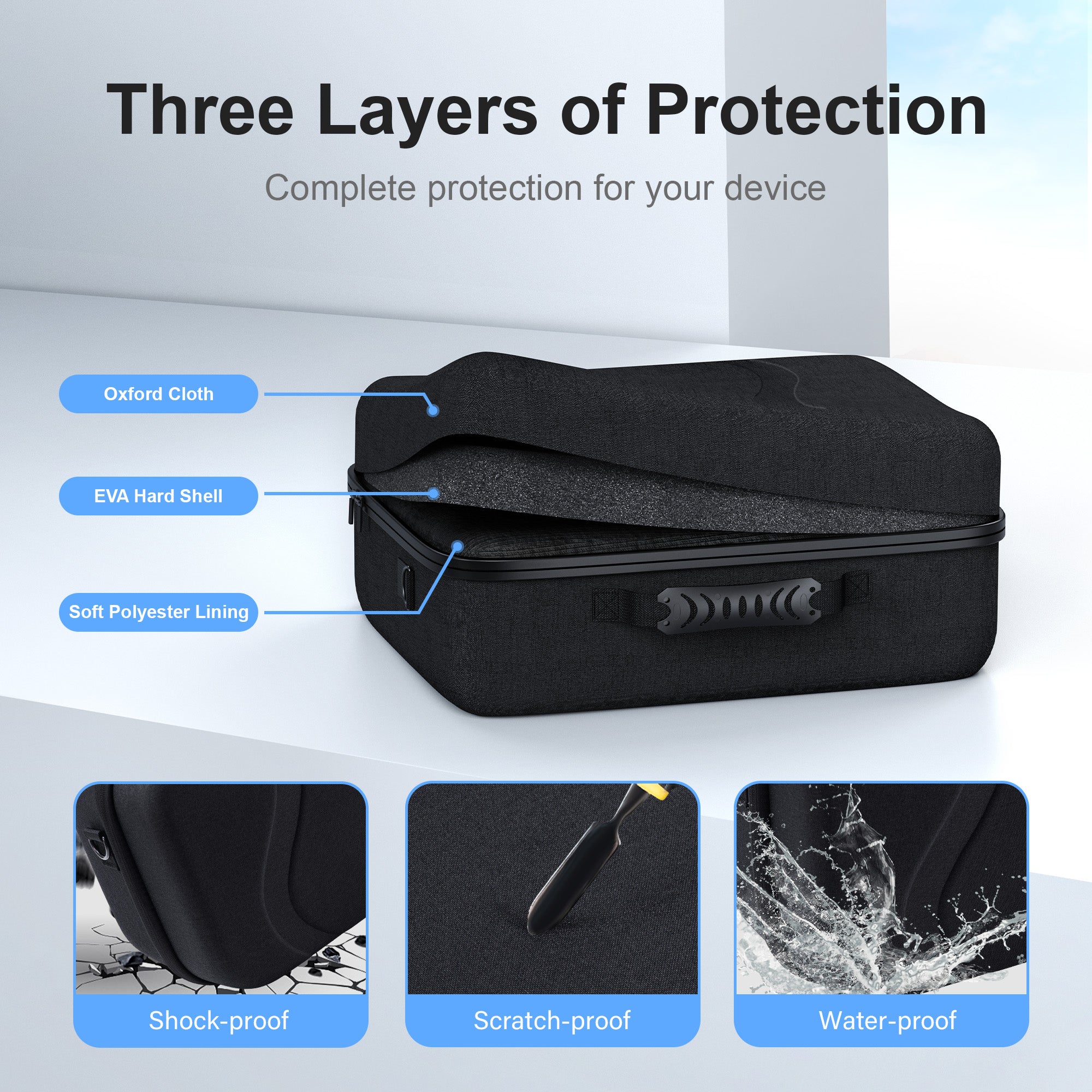 STARTRC GAMES Large Carrying Case for Meta Quest 3 Hard Travel Bag Compatible with Kiwi Design/BOBOVR Battery Head Strap and Other Accessories