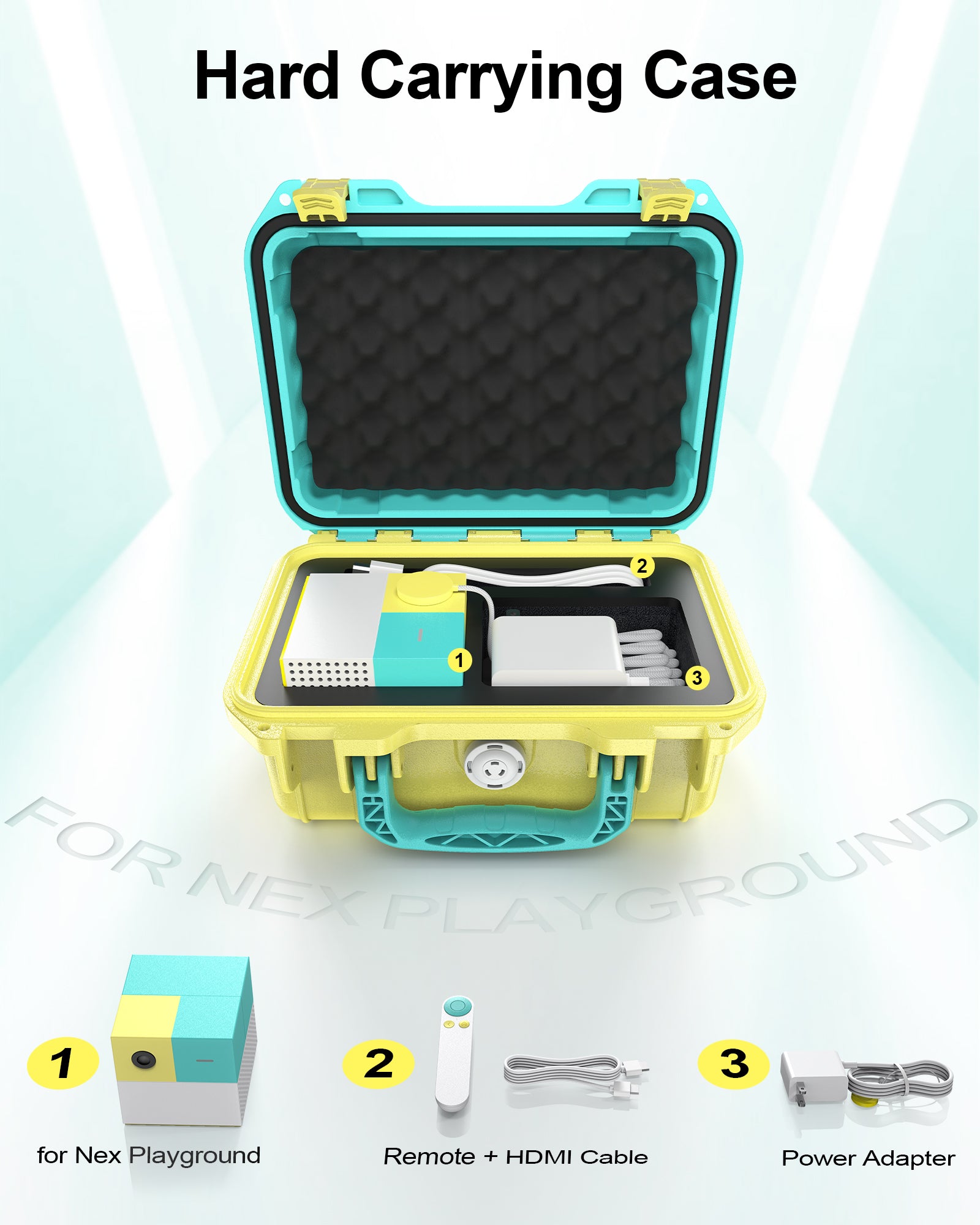 STARTRC GAMES Hard Carrying Case for Nex Playground Game System, Travel Bag with Soft Lining for Nex Playground Console, Power Adapter, HDMI Cable, Remote, Camera Privacy Cover and Other Accessories