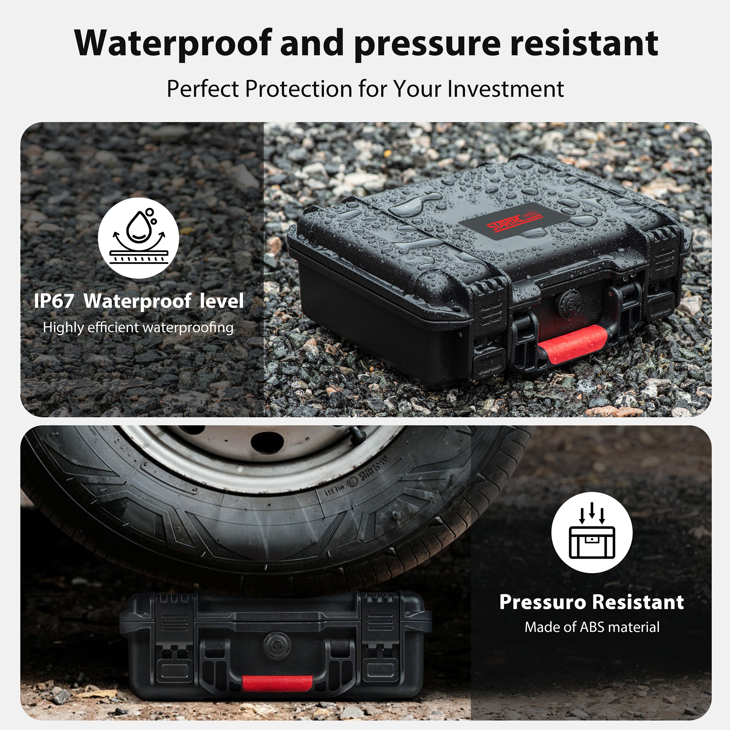 STARTRC OSMO Pocket 3 Hard Case, Multifunctional Portable Waterproof Hard Case for DJI OSMO Pocket 3 Creator Combo Camera Accessories