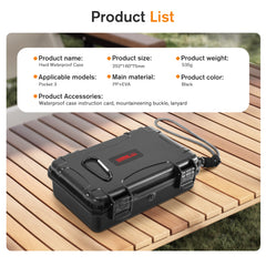 STARTRC PHOTO Osmo Pocket 3 Case Hard Shell Waterproof Carrying Case for DJI Osmo Pocket 3 Accessories, Portable Travel Storage Bag with Wrist Strap, Can Store Filter, Grip, Tripod, Mic