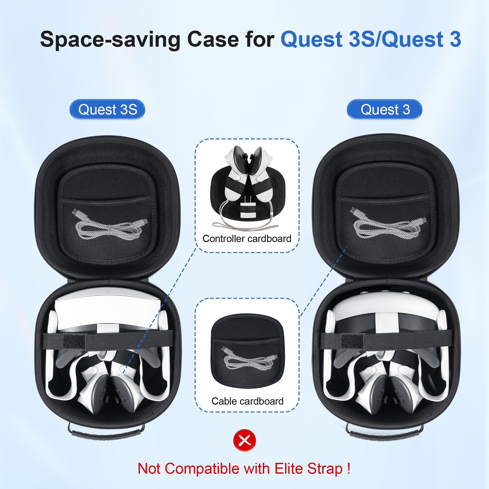 STARTRC GAMES For Meta Quest 3S/Quest 3/Vision Pro Hard Carrying Case