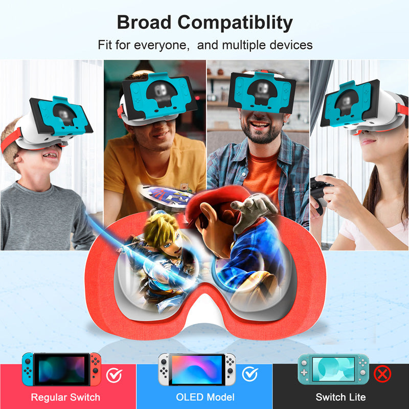 STARTRC GAMES Switch Virtual Reality Glasses with Adjustable HD Lenses and Comfortable Head Strap, Labo VR Kit 3D Goggles for Switch Accessories