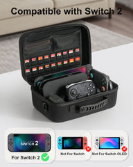 Nintendo Switch 2 (2025) dedicated storage bag, large capacity integrated hard travel bag with game card slot, portable protective bag, suitable for Switch 2 console, Pro controller and other accessories