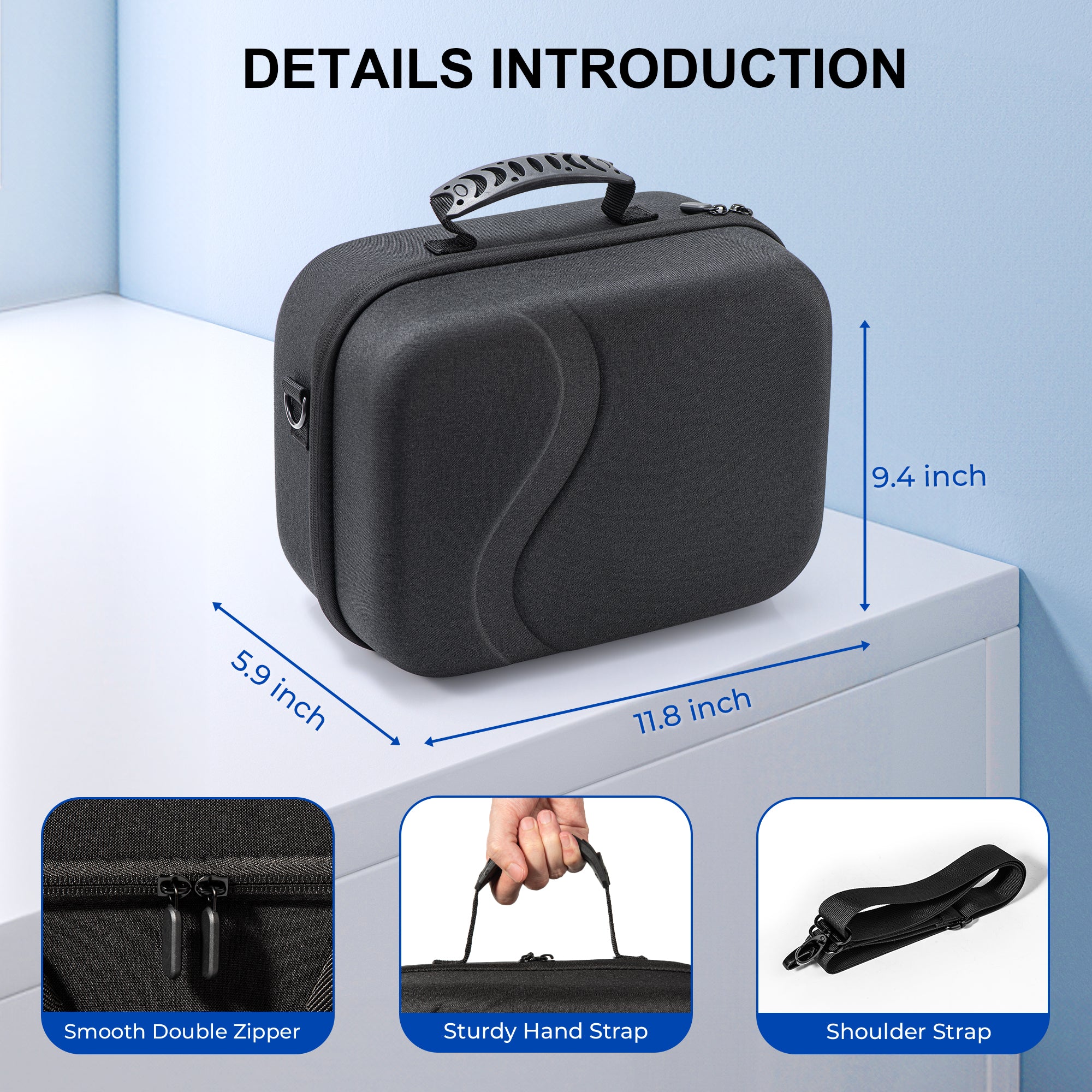 STARTRC GAMES Large Carrying Case for Meta Quest 3 Hard Travel Bag Compatible with Kiwi Design/BOBOVR Battery Head Strap and Other Accessories