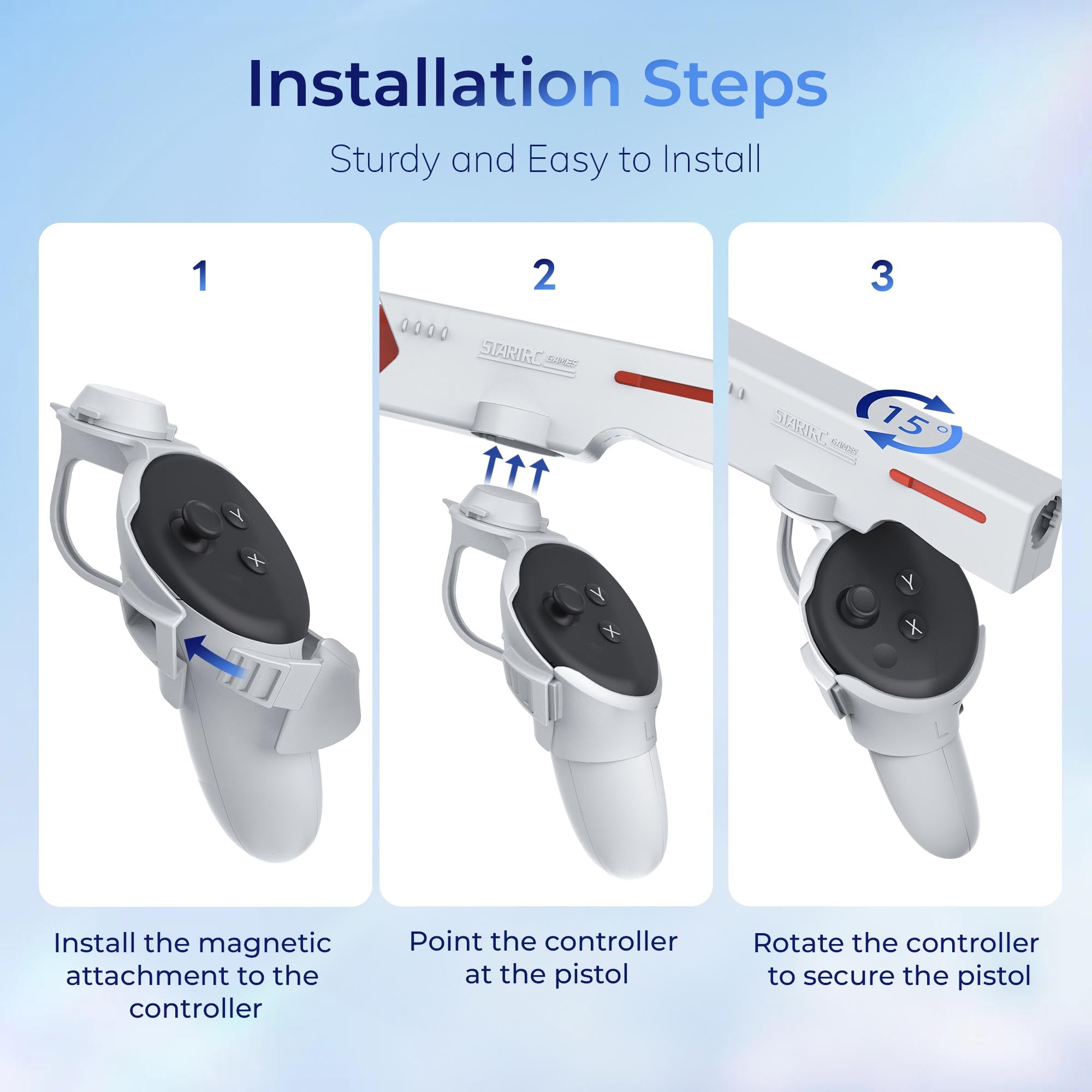 STARTRC GAMES VR PistoI Grip for Meta Quest 3 Controllers