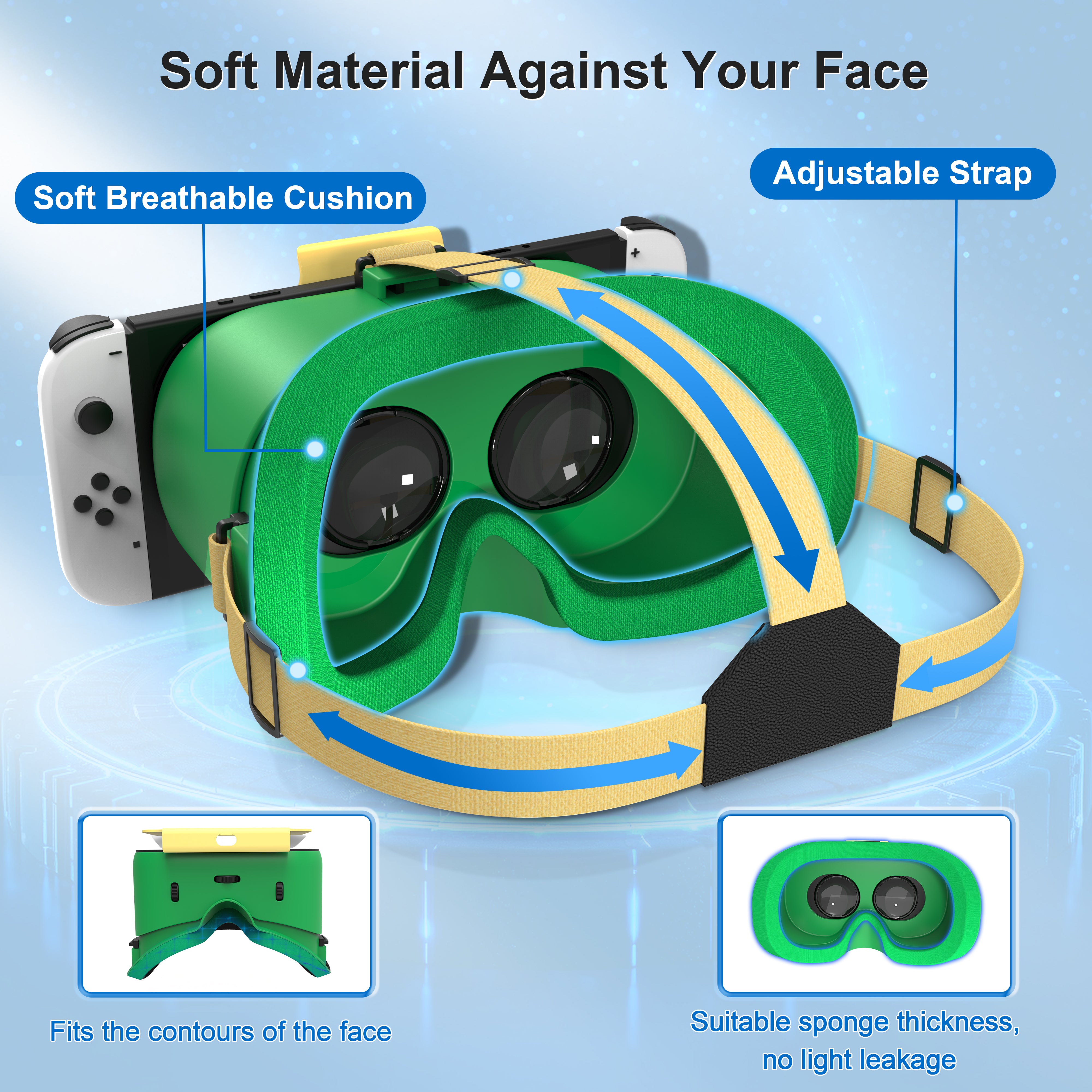 STARTRC GAMES Switch Virtual Reality Glasses with Adjustable HD Lenses and Comfortable Head Strap, Labo VR Kit 3D Goggles for Switch Accessories