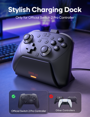 STARTRC GAMES Charging Dock for Nintendo Switch 2 Pro Controller | LED Indicator and Pin-Contact Precision, Portable Fashion Charging Station (Only for Official Switch 2 Pro Controller)