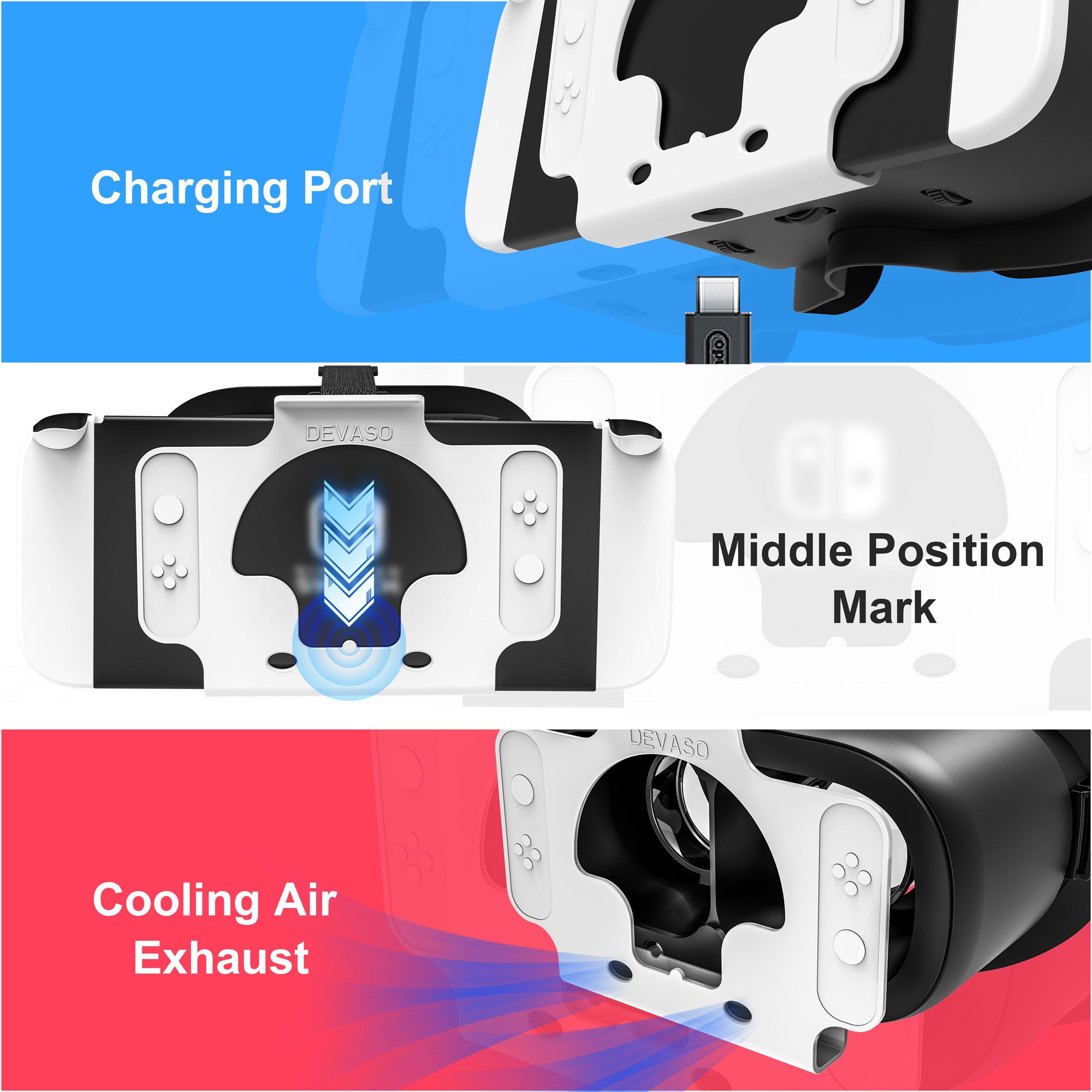 STARTRC GAMES Switch Virtual Reality Glasses with Adjustable HD Lenses and Comfortable Head Strap, Labo VR Kit 3D Goggles for Switch Accessories