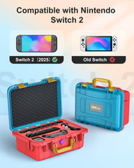 STARTRC GAMES Hard Carrying Case for Nintendo Switch 2, Professional Deluxe IP67 Waterproof, Soft Lining Hard Travel Case for Nintendo Switch 2 Console Pro Controller & Accessories