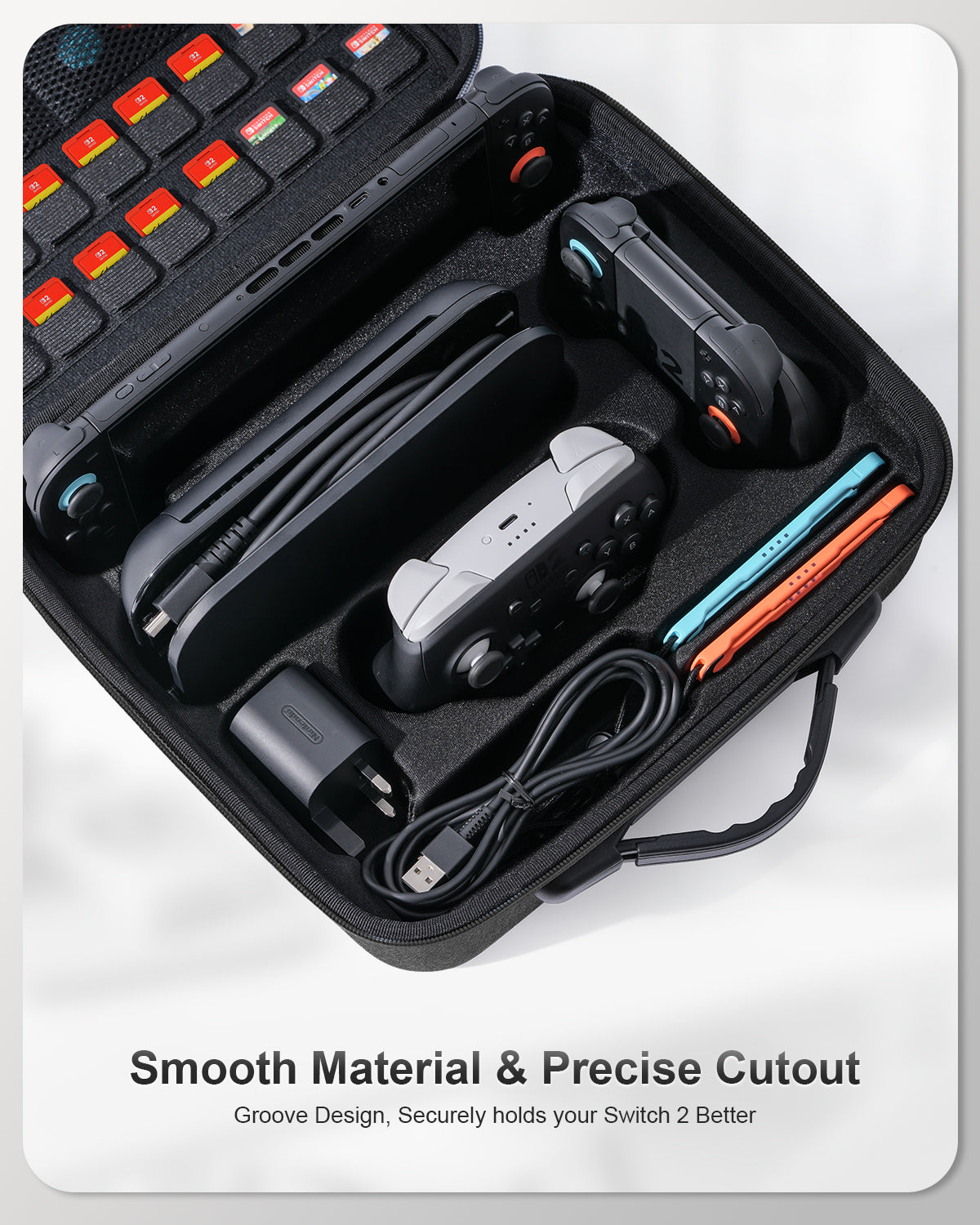 Switch 2 Carrying Case for Nintendo Switch 2 (2025), Large All in One Hard Travel Case with Game Card Slots, Portable Protective Carry Bag for Switch 2, Pro Controller and Other Accessories