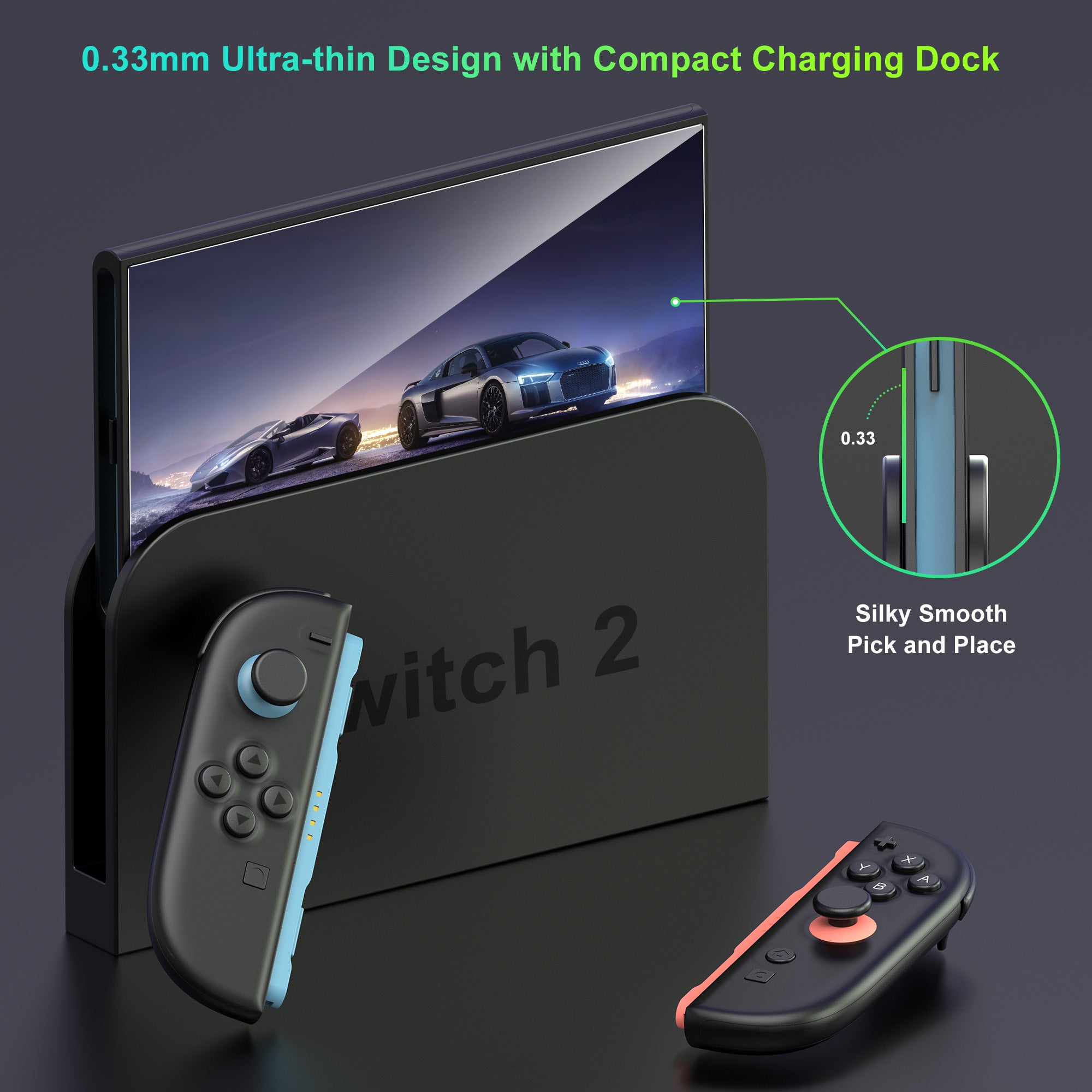 2-piece screen protector for Nintendo Switch2 (2025) Transparent high-definition screen protector with alignment frame scratch-resistant screen protector, suitable for Nintendo Switch2, 0.3mm thickness/no bubbles/ultra-clear /9H hardness